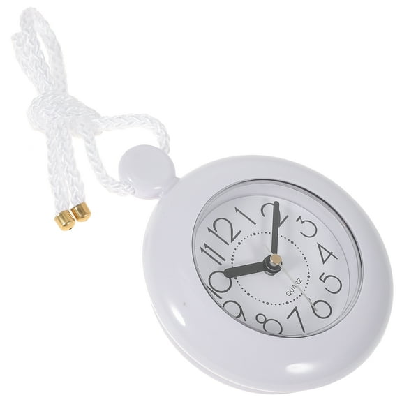 Beaupretty Waterproof Shower Clock White Plastic Decorative Wall Clock for Wall Decoration 1Set