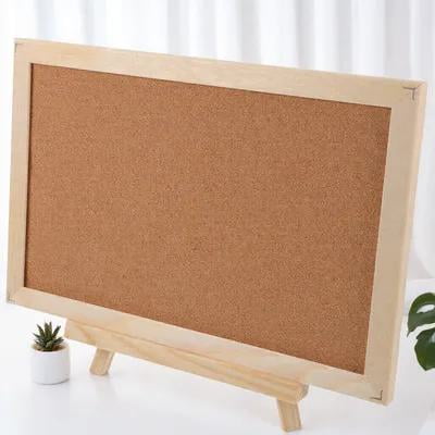 Beaupretty Framed Cork Memo Board Chocolate Color Practical Home Notice Board