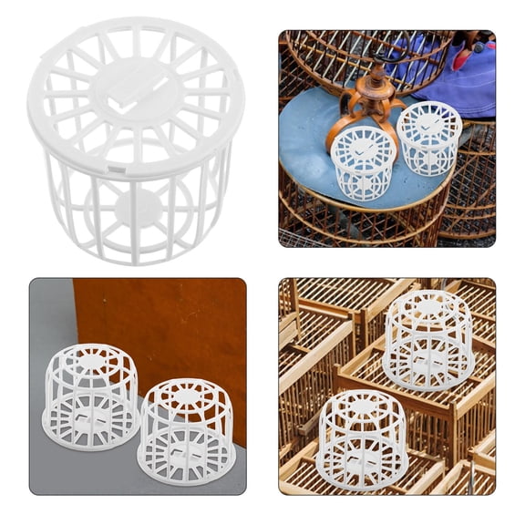 Beaupretty Plastic Bird Nest Basket Beige for Canaries Parrots Breeding Hatching 4Pcs