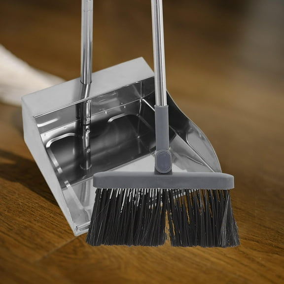 Beaupretty Silver Standing Dustpan Durable Stainless Steel Large Capacity Cleaning Tool