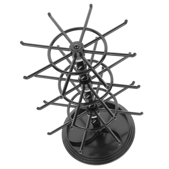 Beaupretty Jewelry Organizer Stand Black Plastic 3-Layer for Home Storage
