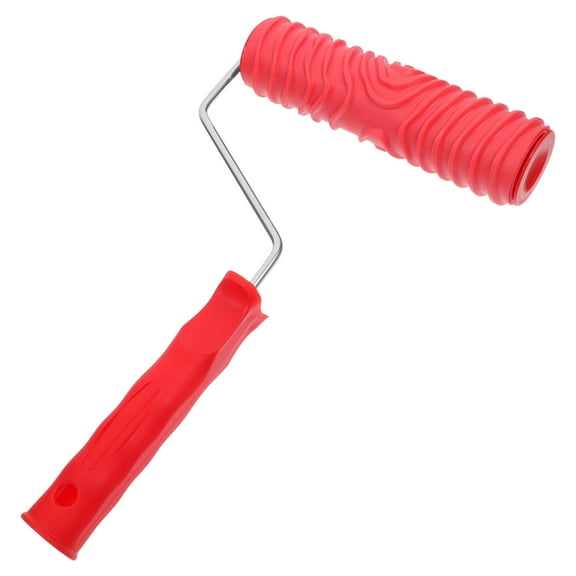 Beaupretty Pattern Paint Roller Red Rubber for Home Use Clear Embossing