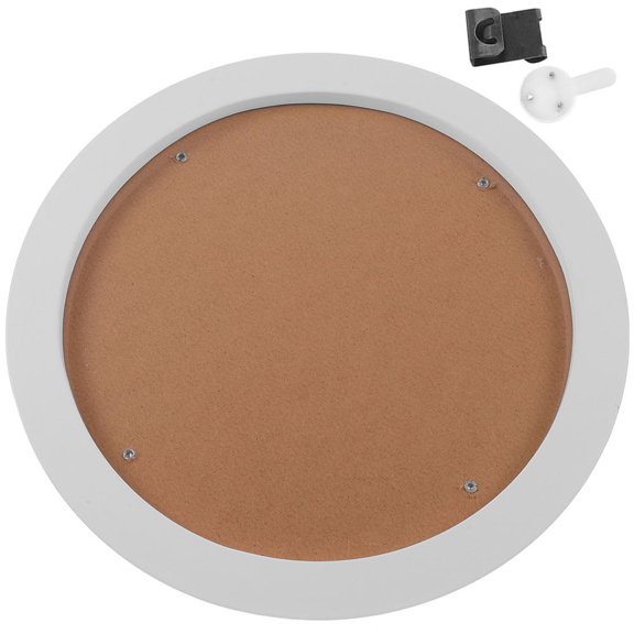 Beaupretty Embroidery Display Frame White Iron Round Picture Storage 1Pack