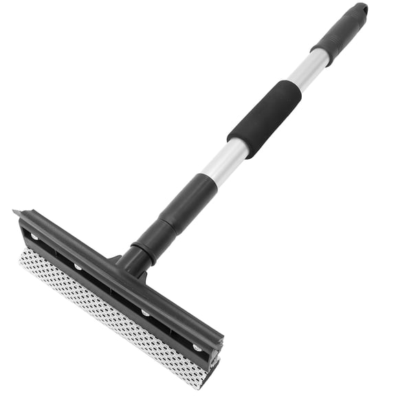 Beaupretty Extendable Handle Window Squeegee, Black Tpr and Stainless Steel, Multipurpose Car Windshield Tool