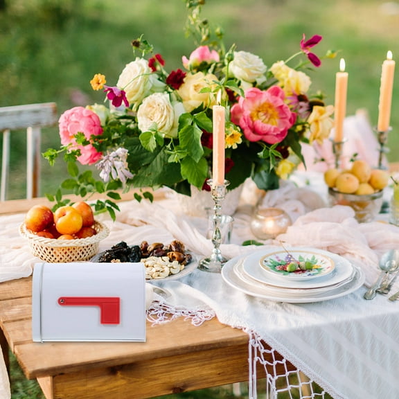 Beaupretty White Tinplate Mailbox Elegant Craftsmanship Versatile Outdoor Use