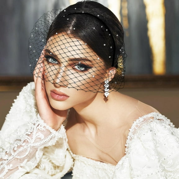 Beaupretty Bird Cage Veil Black Mesh Fabric Netting Fashion Accessory For Women Hair Wedding Parties