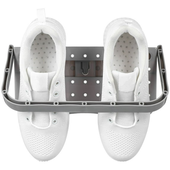 Beaupretty Entryway Wall Mounted Shoe Shelf Grey with Clear Visibility Design