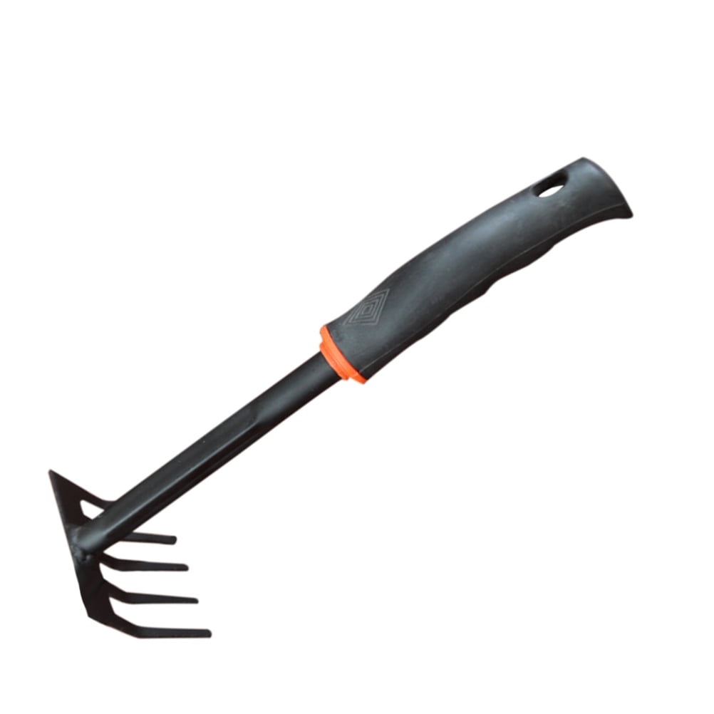 Beaupretty Five-Prong Garden Rake Black for Tight Spaces and Tough Soil ...