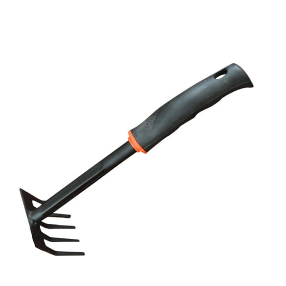 Beaupretty Grass Rake with Five Prong Design Black Hand Rake for Aerating and Weeding