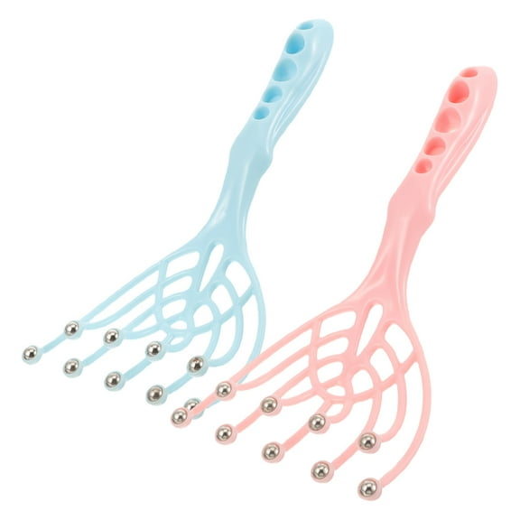Beaupretty 2Pcs Scalp Massager Assorted Color PP Head Spa Tools For Stress Relief Home Use