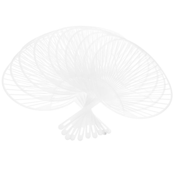Beaupretty White Plastic Fan Framework for DIY Hand-Held Fan Supplies 10Pcs