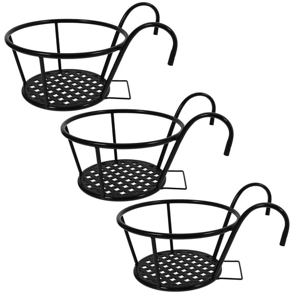 Beaupretty 3Pcs Durable Metal Flowerpot Holder Shelf for Outdoor Balcony and Kitchen Black