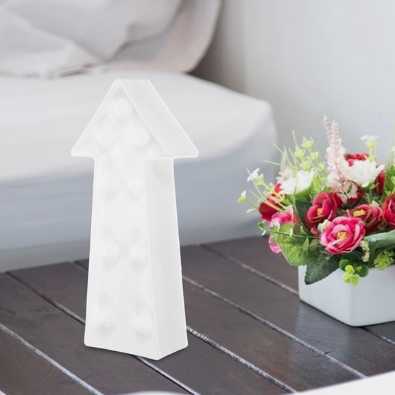 Beaupretty White LED Arrow Lighted Sign Battery Operated for Wall Or Table Decor