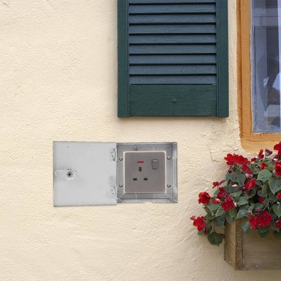 Beaupretty Stainless Steel Anti-Theft Socket Cover Heavy Duty Lockable Electrical Outlet Box