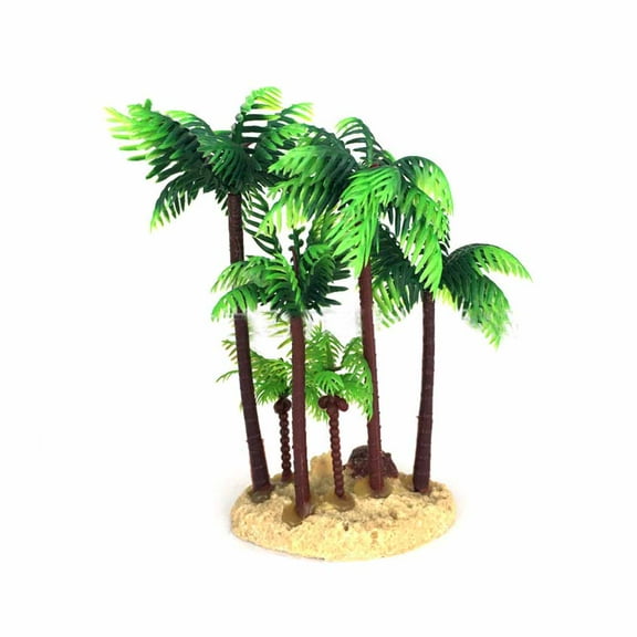 Beaupretty Palm Trees for Garden Coconut Palm Tree Miniature Plant Bonsai Green Plastic Mini Landscape 1Pcs