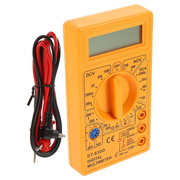 Beaupretty Electrical Tools 830D Digital Multimeter ABS Yellow Overload Protection 1Pcs
