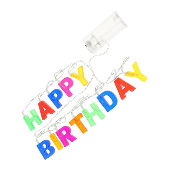 Beaupretty Battery Operated LED Birthday Party Lights with Assorted Letter Design for Indoor Outdoor