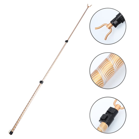 Beaupretty Golden Retractable Clothesline Pole, Alloy, Home Drying, Sturdy and Practical