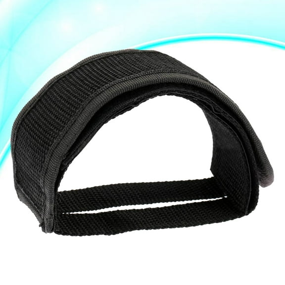 Beaupretty Fully Adjustable Black Nylon Bike Pedal Straps with Strong Adhesive for Cycling Use