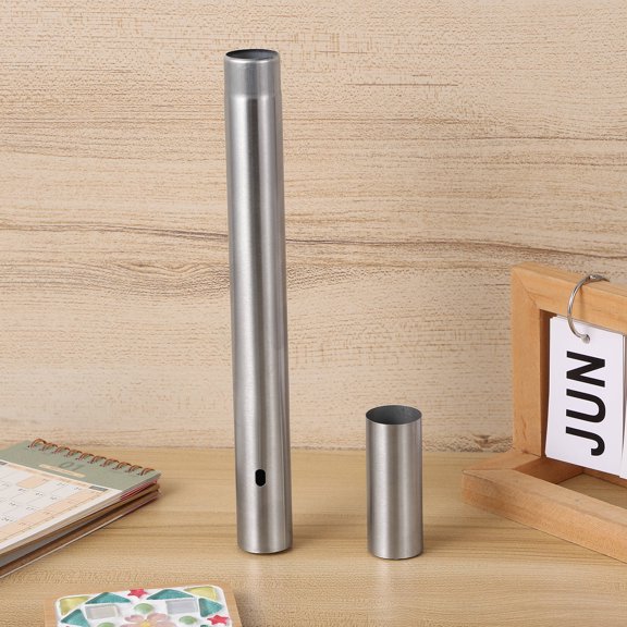 Beaupretty Vintage Style Certificate Tube with Stable Base Plated Silver Metal for Home Storage