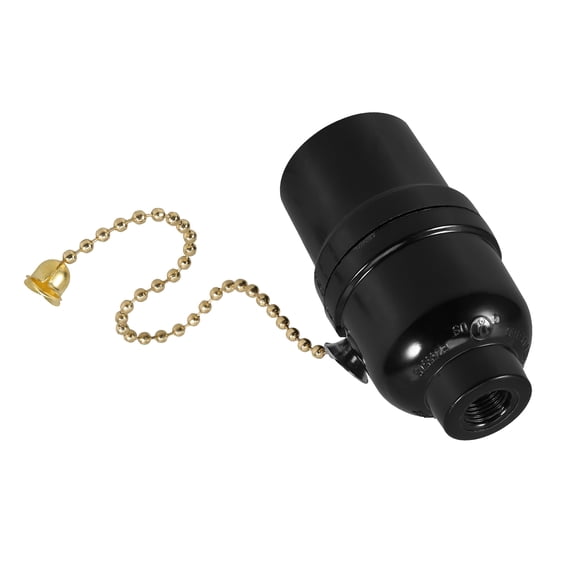 Beaupretty Black Plastic Pull Chain Light Fixture Lamp Holder Compatible with E27 E26 Bulbs for Lamps