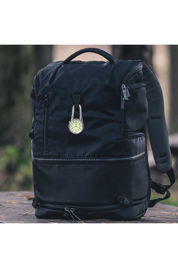 Clip-on Watch with Night Light and White Dial for Timekeeping Outdoor Sports and Work Use