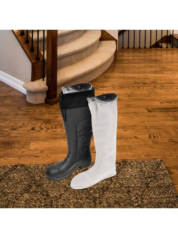 White Winter Boot Liner with Plush Fleece Inner Lining for Cold Weather