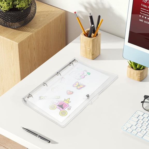 Beaupretty A4 Transparent Binder Cover for Loose Leaf Notebooks and Office Supplies