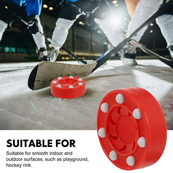 Beaupretty 1Pc Professional Red Roller Hockey Puck for Training Smooth Indoor Outdoor Use