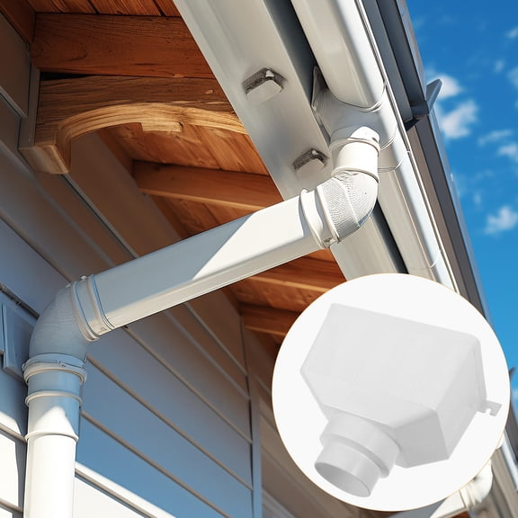 Beaupretty PVC Gutter Downspout Outlet White Easy to Install for Pipe Sturdy