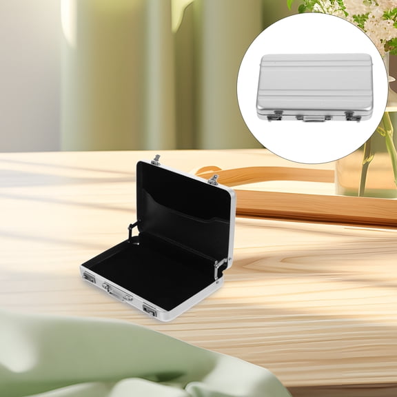 Beaupretty Plated Silver Business Cards Holder Aluminum Alloy Card Organizer for Desktop Storage and Office Use
