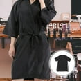 thumbnail image 1 of Beaupretty Salon Patron Robe Smock Cloth Black 1Pack Hair Salon Kimono Style, 1 of 8