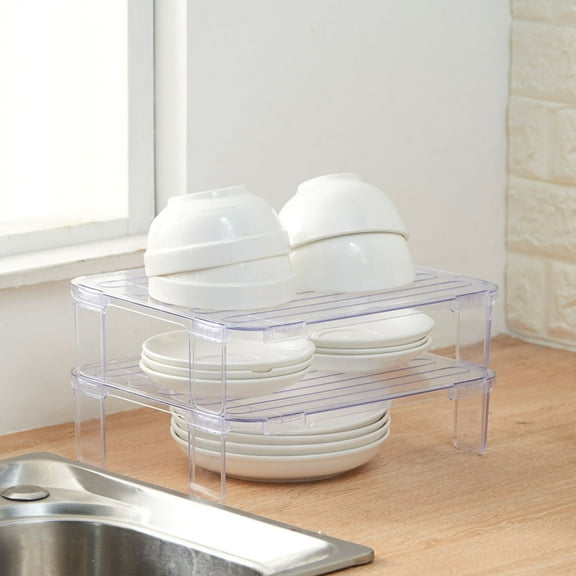 Beaupretty As Refrigerator Organizer Shelf Transparent Break-Resistant Stackable for Everyday Use 2Pcs