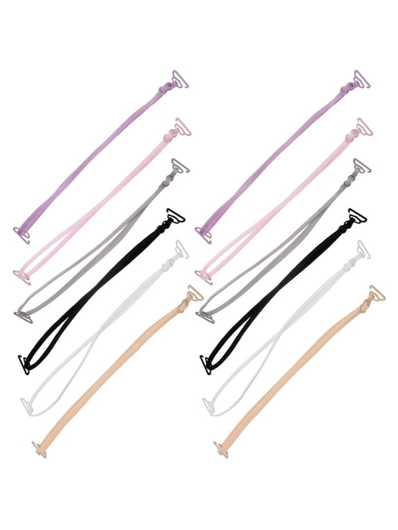 Adjustable Back Bra Straps Assorted Color 6 Pairs