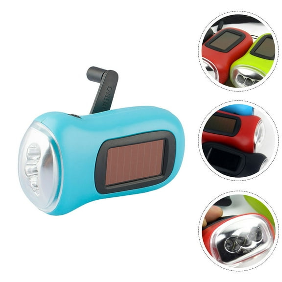 Beaupretty Solar Powered LED Torch Handheld Crank Flashlight ABS Assorted Color for Men Women 1Pack