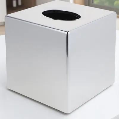 Beaupretty Silver Electroplated Tissue Box ABS Material for Home and Office Use