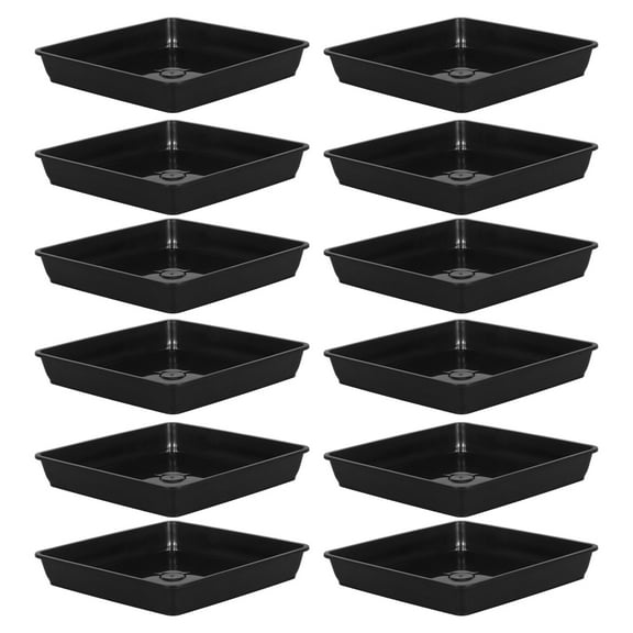 Beaupretty 12Pcs Plastic Flowerpot Holders Black Tray for Potted Plants and Bonsai