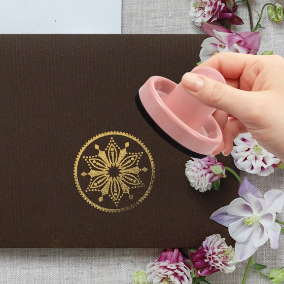 Beaupretty Precision Stamp Positioning Tool for Scrapbooking Pink ABS Stamping Block with Ergonomic Handle