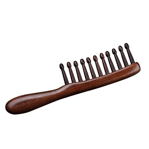 Beaupretty Natural Sandalwood Hair Comb Wide Tooth Design for Curly Hair Styling
