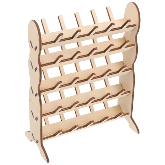 Beaupretty Durable Wood Thread Organizer Rack for Sewing Supplies and Spools in Khaki