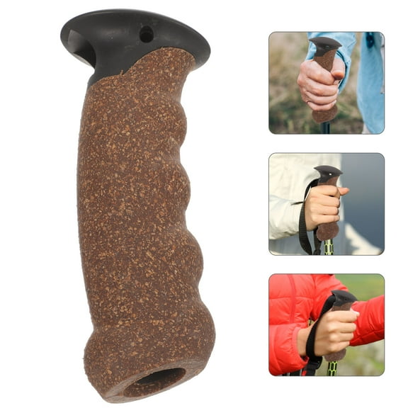Beaupretty Ergonomic Cork Trekking Pole Grip Brown for Hiking and Skiing