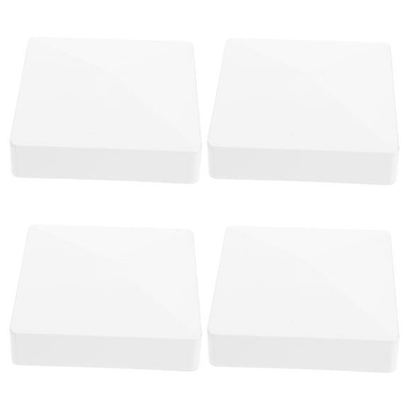 Beaupretty 4Pcs White Fence Post Tops PVC Post Cap Cover Easy Install Weatherproof Outdoor Protection