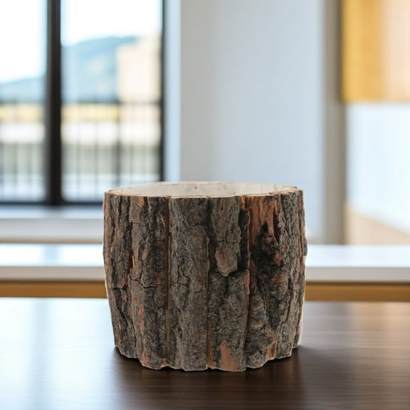 Beaupretty log planters for outdoor plants Wood Bark Planter Brown 1 Set