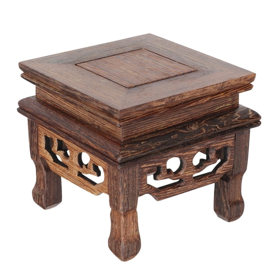 Beaupretty Chicken Wing Wood Flowerpot Stand Brown Wooden Base for Indoor Decor