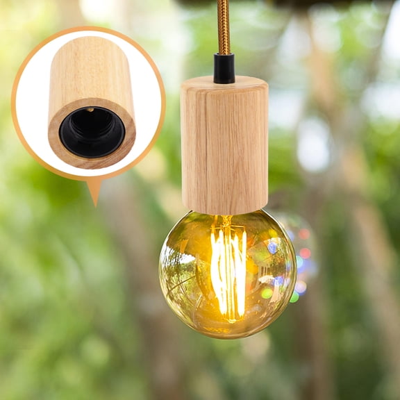 Beaupretty Ivory Wooden Light Bulb Holder Lamp Socket Adapter for Lamps