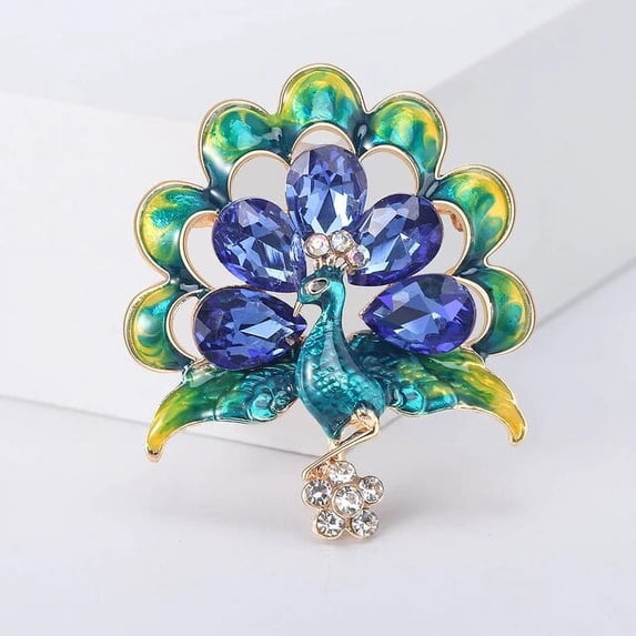 Beaut&Berry Women‘s Rhinestone Peacock Bird Brooches Unisex Animal Pins Multicolor Casual Party Accessories Gifts
