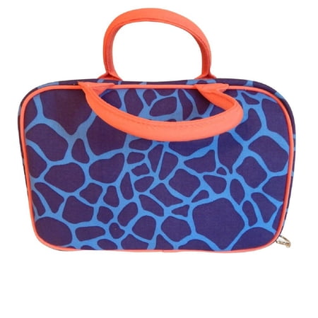 Beaute Bags Cosmetic Bags Travel Toiletry and Cosmetic Cases and Holders (Blue & Coral)