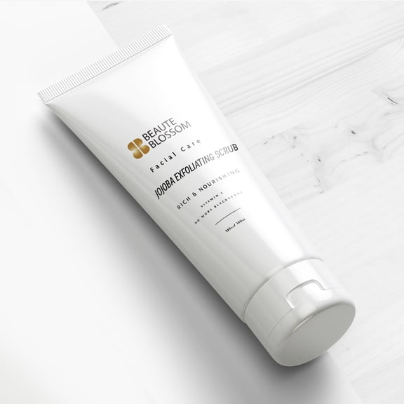 Beaute Blossom Jojoba Bead Exfoliating Scrub, Sensitive Skin, Gentle on the Face, 4 Oz