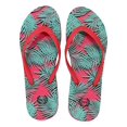 thumbnail image 1 of Beaute Fashion Adult Women Trendy Tropical Print Flip Flops Desert Resort Travel Thong Sandal Slipper (Size Medium, Pink Palms), 1 of 2