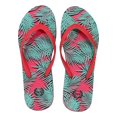 thumbnail image 1 of Beaute Fashion Adult Women Trendy Tropical Print Flip Flops Desert Resort Travel Thong Sandal Slipper (Size Small, Pink Palms), 1 of 2